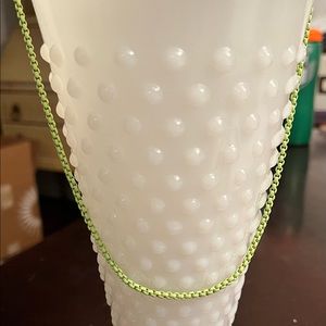 Love Poppy lime green enamel necklace